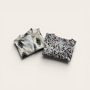 Women’s 2X Blouse Lot Black White Print Short Sleeve Plus Size Tops